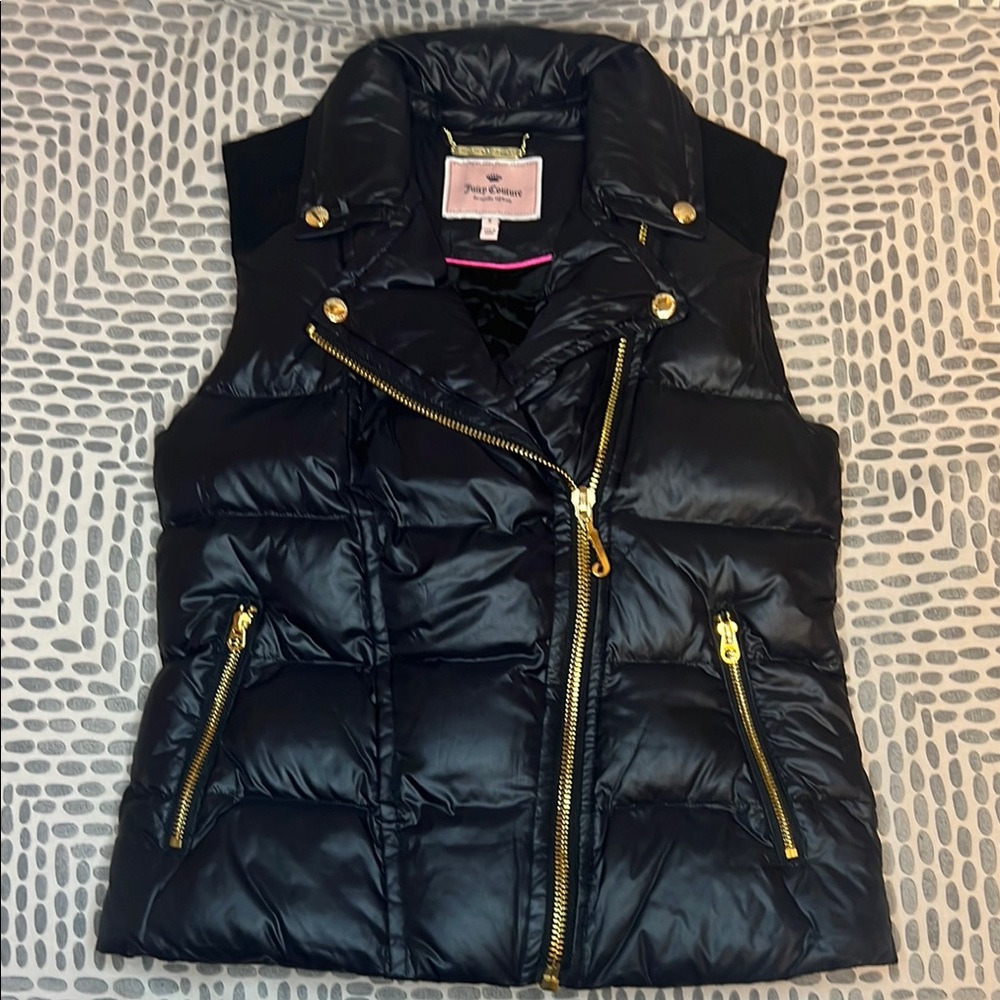 Juicy Couture Black Puffer Vest - Wool & Down